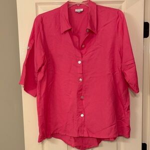Toofan Linen Pink Button-Up Shirt